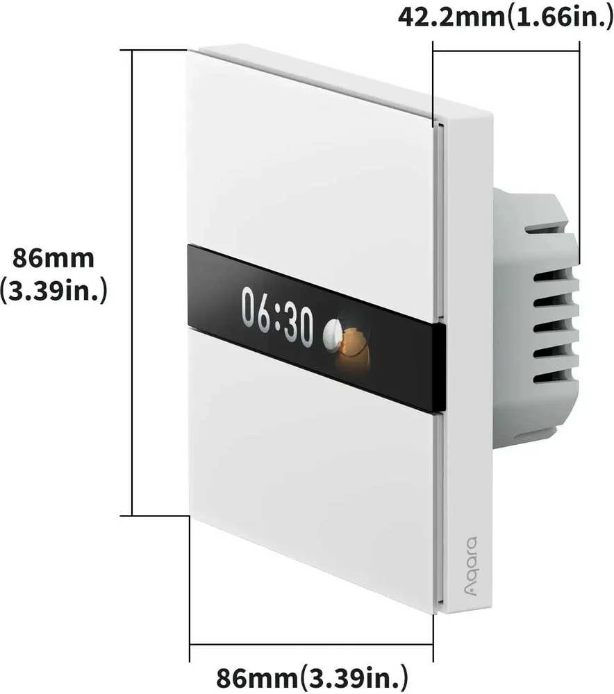 Aqara Ekranas Switch V1 Išmanus 2 kanalų zigbee, Bluetooth jungiklis (WS-K02D)