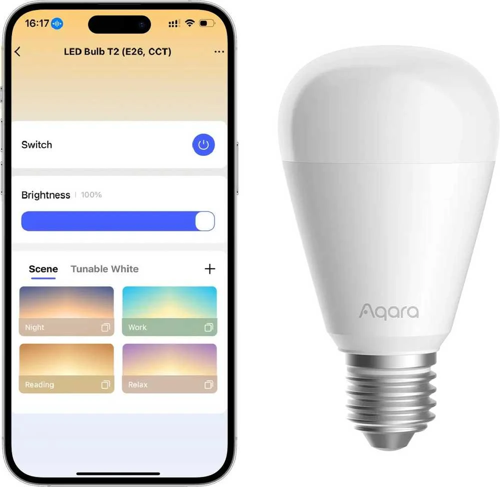 AQARA T2 CCT LED lempa (LB-L02E) Zigbee, Thread, Bluetooth