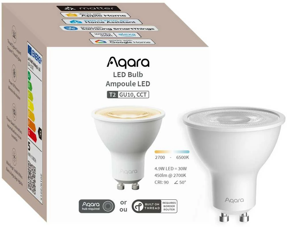 AQARA T2 CCT GU10 LED lempa (LB-L03E) Zigbee, Thread, Bluetooth