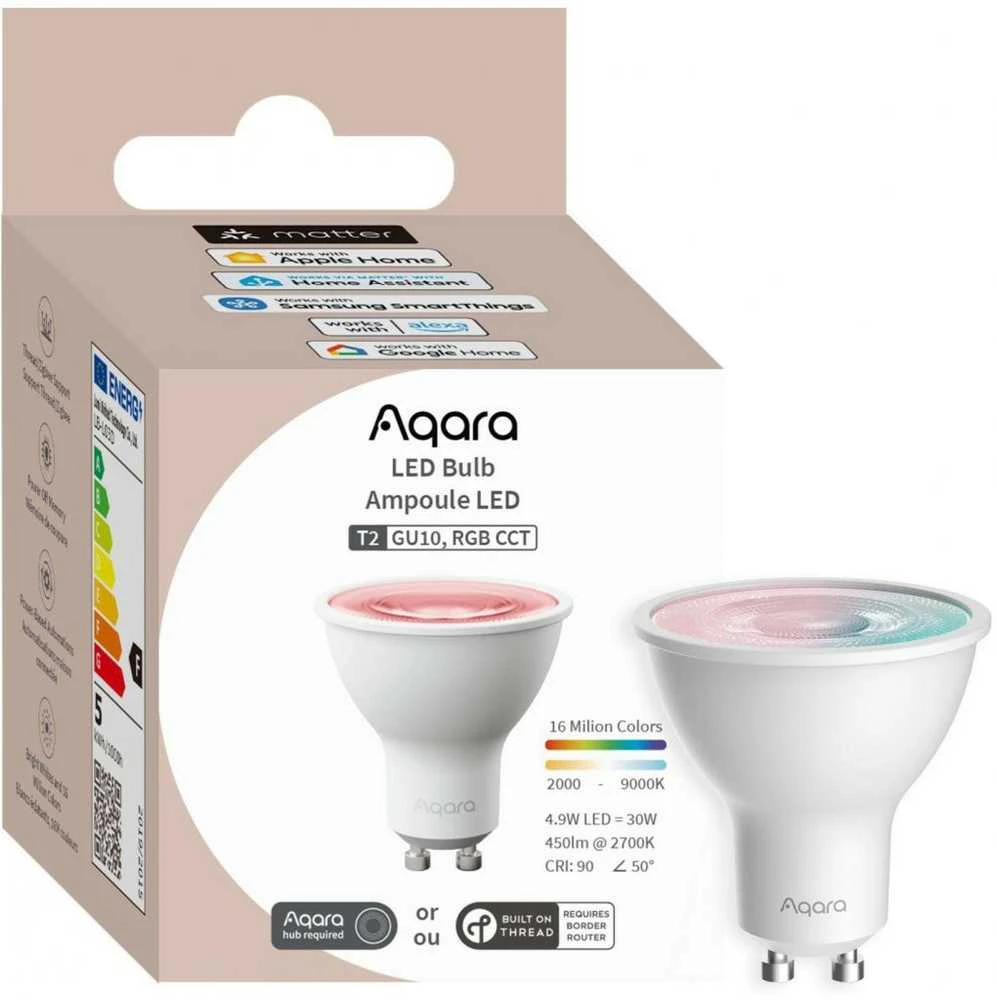 AQARA T2 RGB+CCT GU10 LED lempa (LB-L03D) Zigbee, Thread, Bluetooth