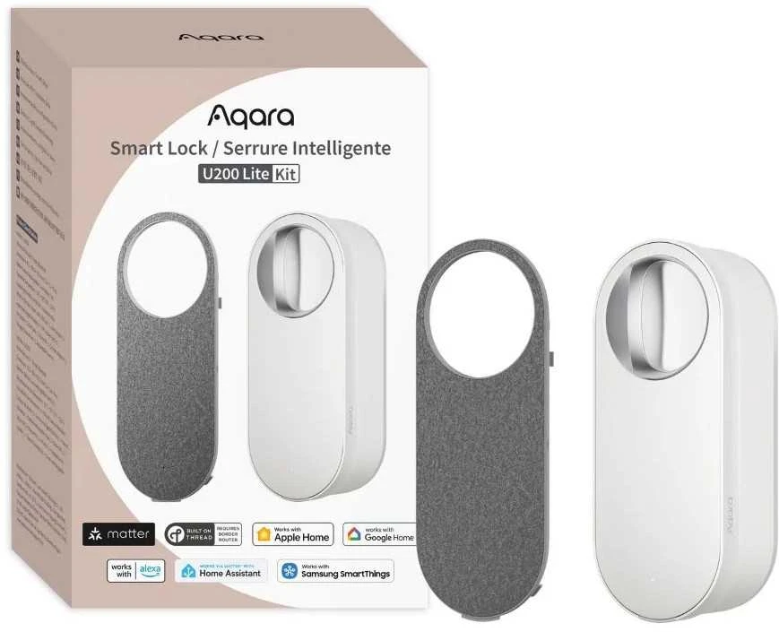 Aqara U200 lite išmanioji durų spyna Matter, Apple Home balta (EL-D03D)