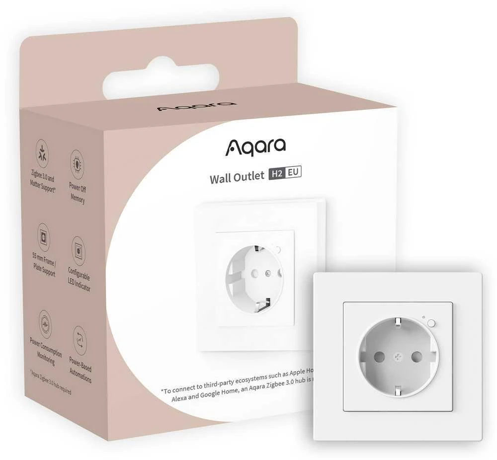 Sieninė įleidžiama rozetė Aqara Wall Outlet H2 EU (WP-P01D)