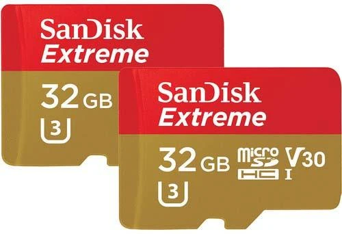 Atminties kortelės SanDisk Extreme Micro SDHC 32GB, 2 vnt., su adapteriu