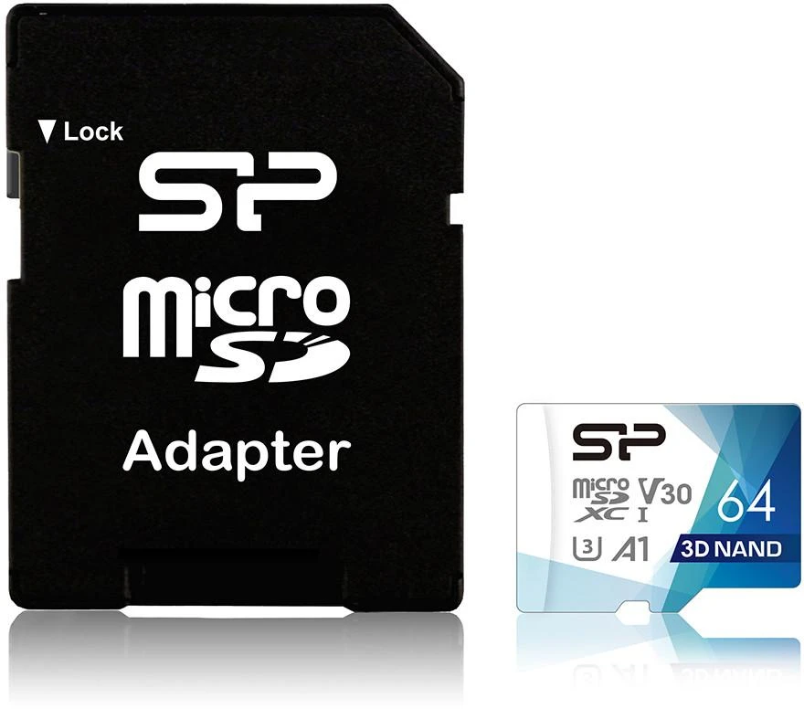 Silicon Power atminties kortelė Micro SDXC 64GB Superior Pro V30 + adapteris