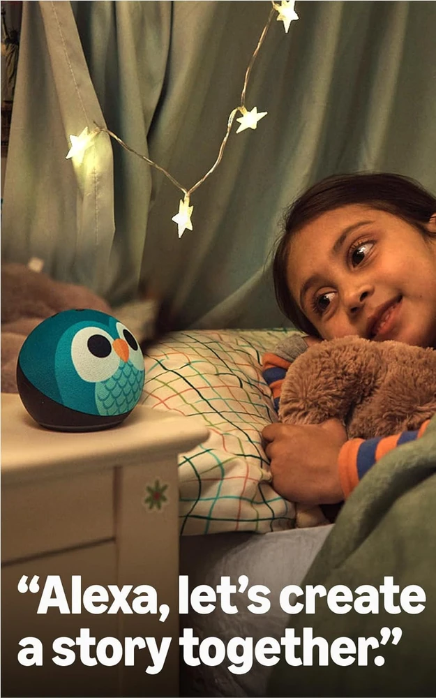 „Amazon Echo Dot“ 5-osios kartos vaikams skirtos ausinės su vaivorykštės sūkurio dizainu, B0FD46F2YK