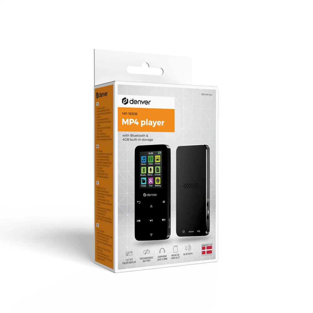 MP4 grotuvas Denver MP-1830B BT 1,8 4GB juoda