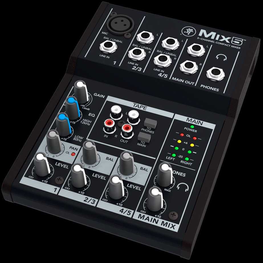 MCK Mackie Mix5 5 kanalai 20 – 30000 Hz Juoda