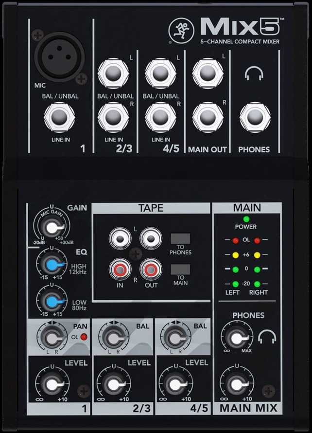 MCK Mackie Mix5 5 kanalai 20 – 30000 Hz Juoda