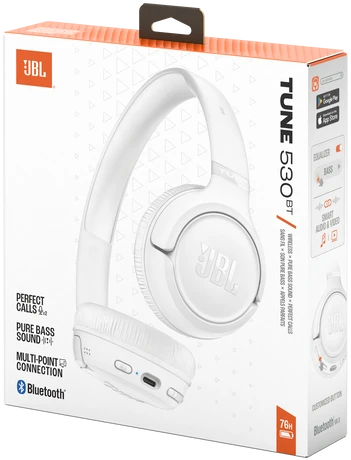 Belaidės ausinės JBL Tune 530BT, baltos spalvos