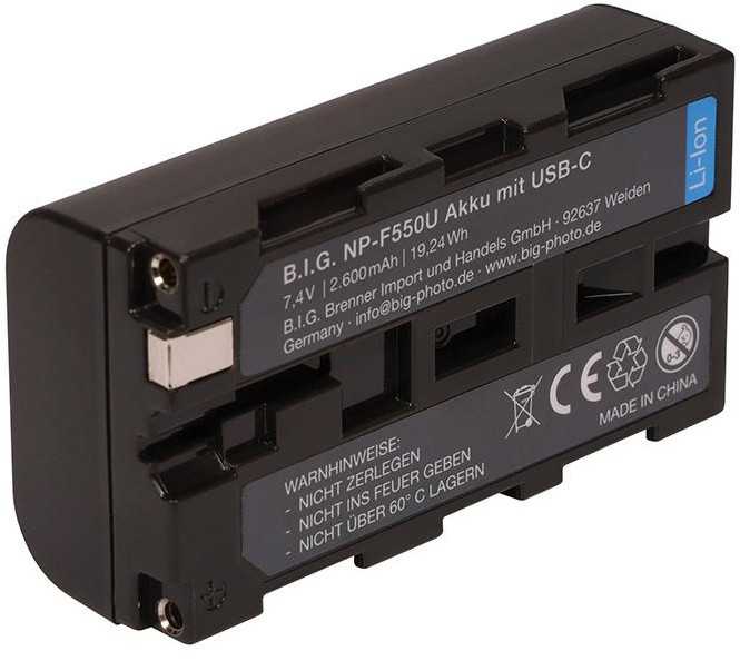 BIG battery Sony NP-F550U 2600mAh USB-C (727727)