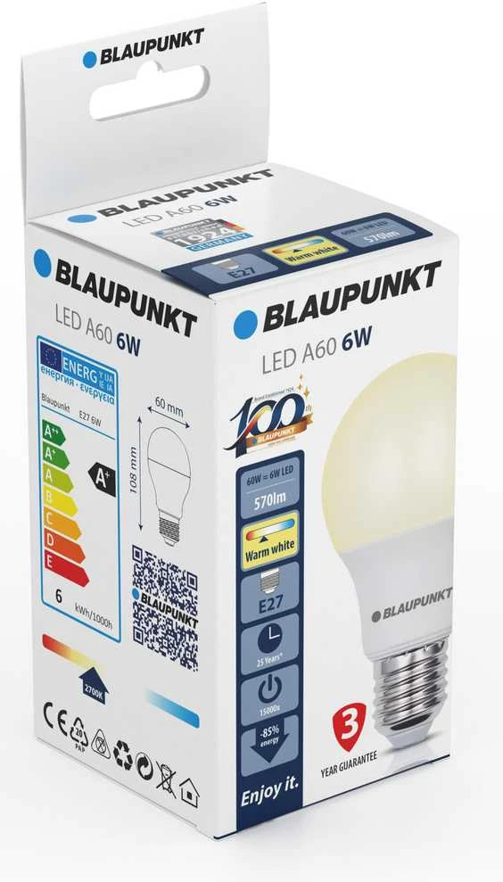 Blaupunkt LED lemputė E27 6W šiltos spalvos