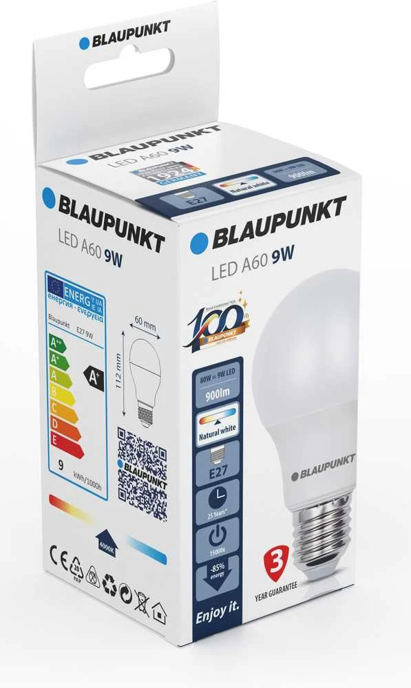 Blaupunkt LED lemputė E27 8.5W, natūralios spalvos