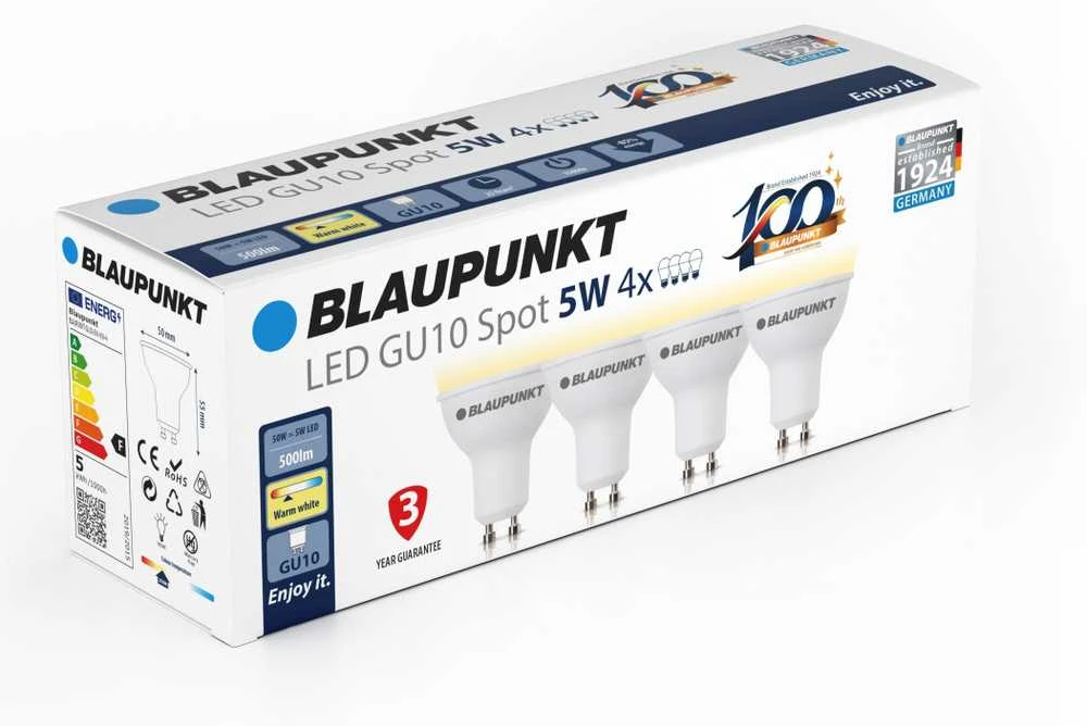 Blaupunkt LED lamp GU10 500lm 2700K, 4pcs | 5 W