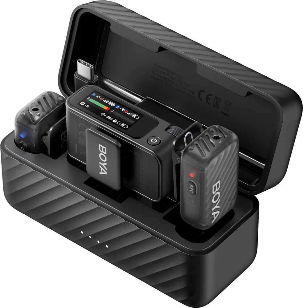 BOYA BOYAMIC 2-02 belaidžiai mikrofonai 2.4 GHz USB-C - Juodas