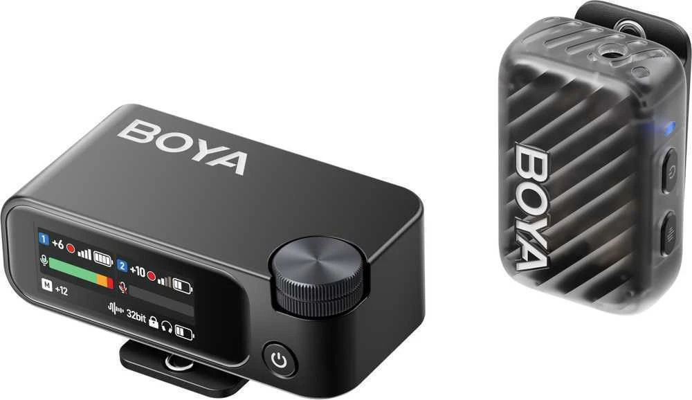 BOYA BOYAMIC 2-02 belaidžiai mikrofonai 2.4 GHz USB-C - Juodas