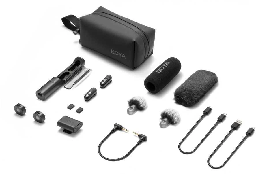 Mikrofonas BOYA MAGIC-02 belaidis 2.4GHz USB-C - juoda