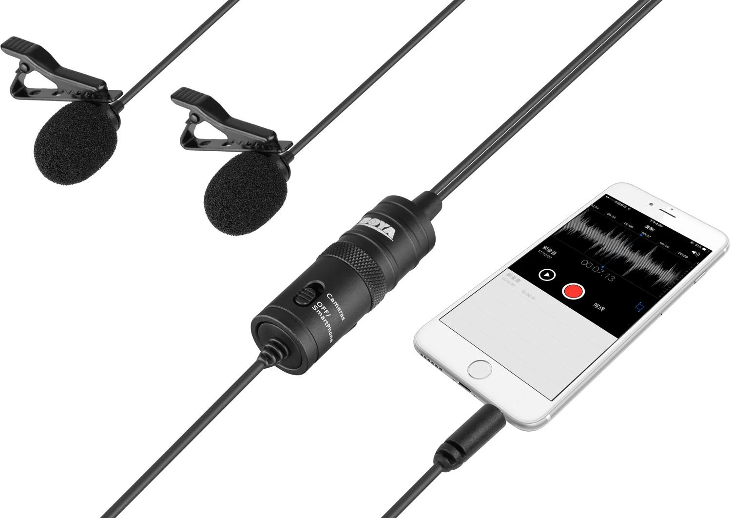 Dvigubas mikrofonas BOYA 3.5mm jungtis, juodas / BY-M1DM / BOYA10002