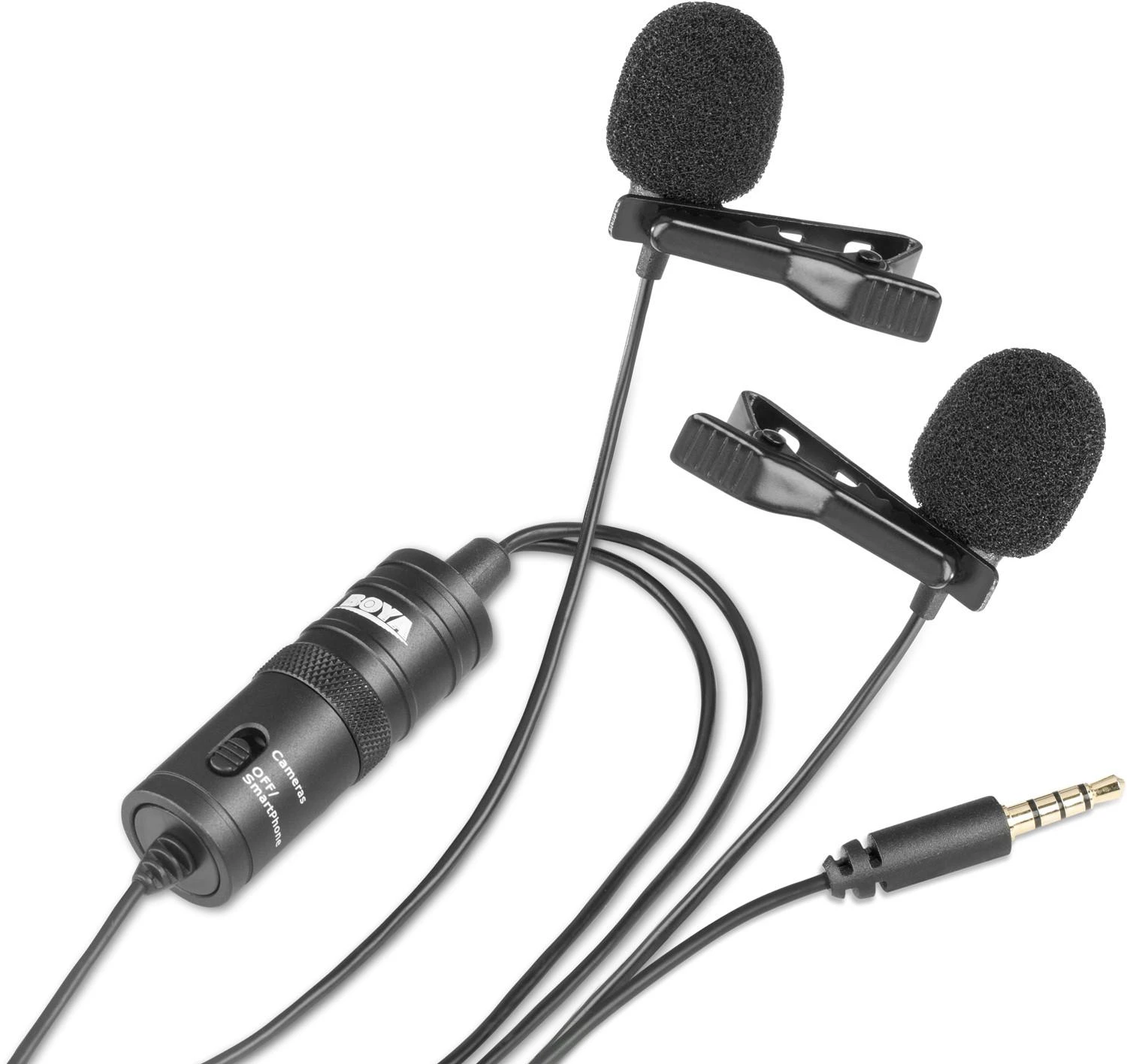 Dvigubas mikrofonas BOYA 3.5mm jungtis, juodas / BY-M1DM / BOYA10002