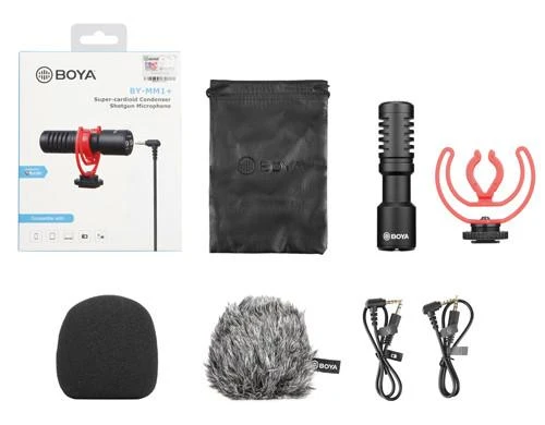 Boya universalus kompaktiškas mikrofonas BY-MM1+/ Super-cardioid Condenser Shotgun Microphone