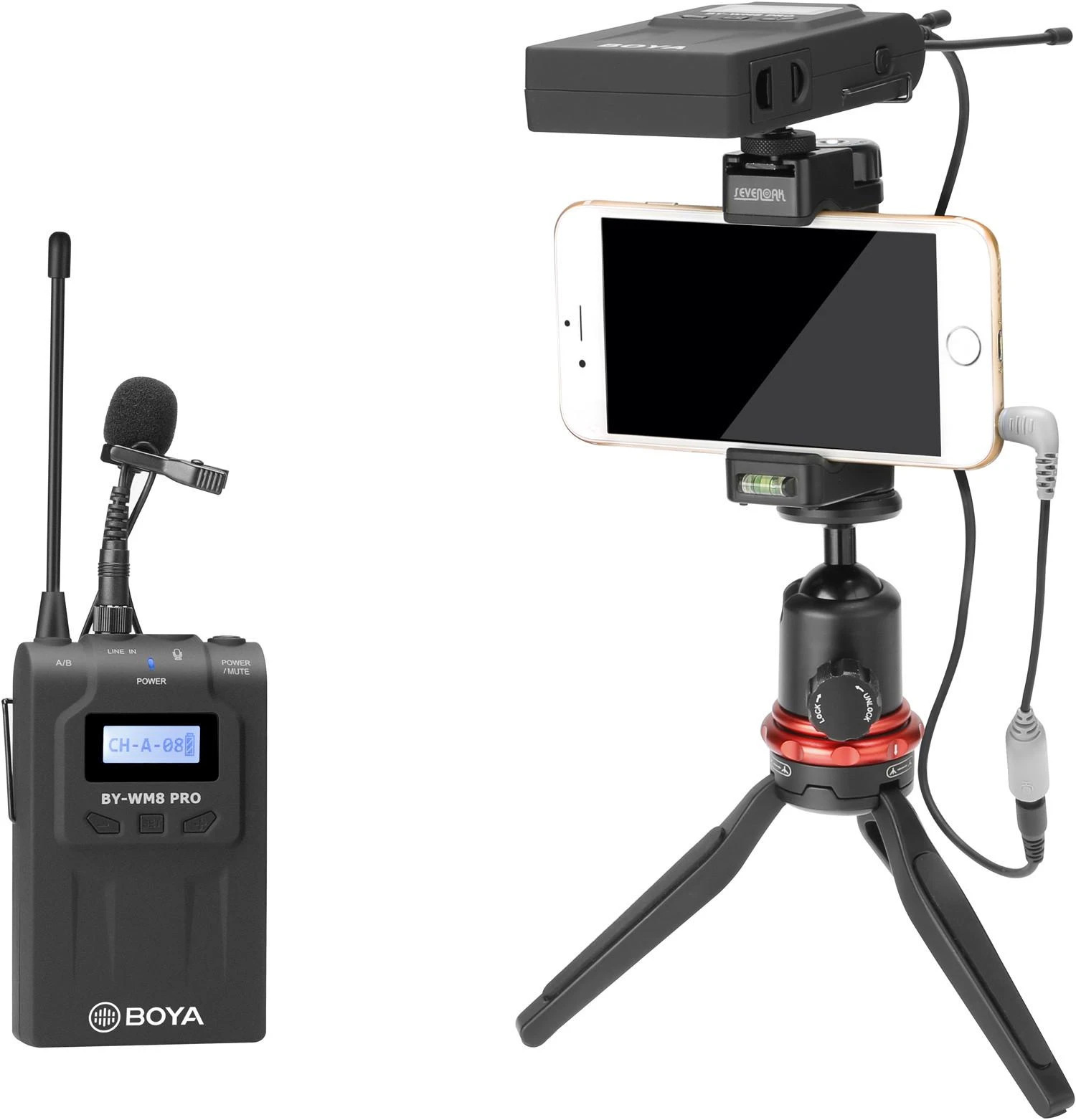 „Boya UHF Dual Lavalier“ belaidis mikrofonas BY-WM8 Pro-K1
