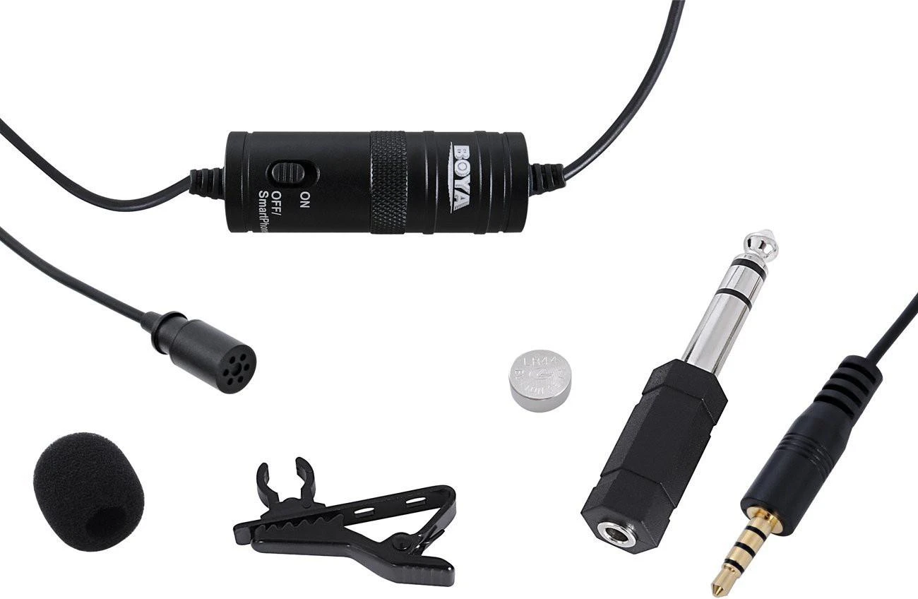 Mikrofonas BOYA 65-18000 HZ, 6.3 mm stereo adapteris, juodas / BY-M1 / BOYA10003