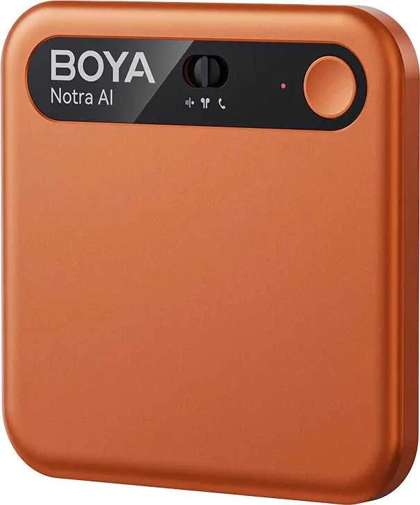 Oranžinis Boya Notra diktofonas su valdymo sąsaja