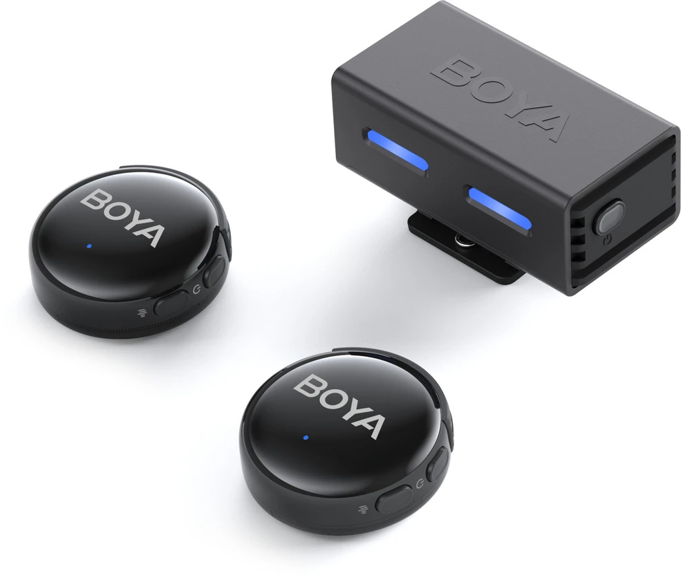 BOYA BOYALINK 3-02 belaidžiai mikrofonai 2.4GHz USB-C - Juodas