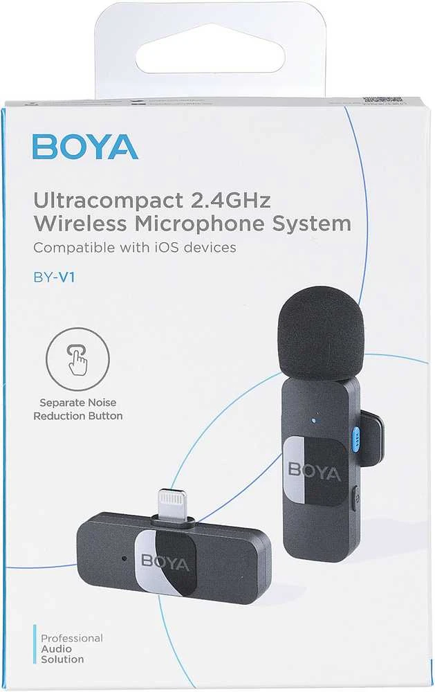 „Boya Ultra Compact“ belaidis mikrofonas BY-V1, skirtas „iOS“.