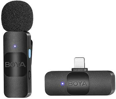 „Boya Ultra Compact“ belaidis mikrofonas BY-V1, skirtas „iOS“.
