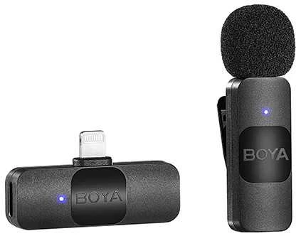 „Boya Ultra Compact“ belaidis mikrofonas BY-V1, skirtas „iOS“.