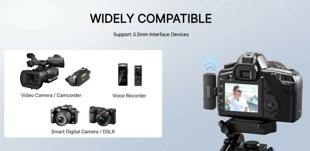 BOYA belaidis mikrofonas BY-V4 2.4GHz su 4 siųstuvais ir 1 imtuvu (3.5mm jungtis) Juodas EU