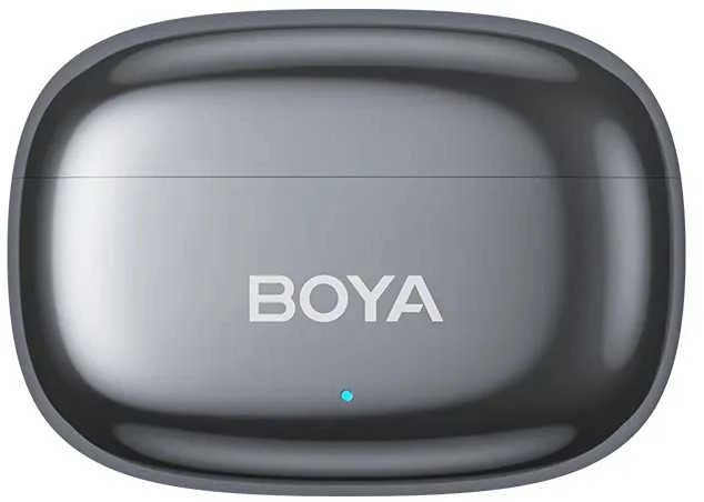 BOYA belaidis mikrofonas „Mini 2-01“ 2,4 GHz, su dirbtinio intelekto valdomu triukšmo slopinimu, 2 siųstuvais ir 2 imtuvais („Type-C“ ir „Lightning“), pilkos spalvos, ES