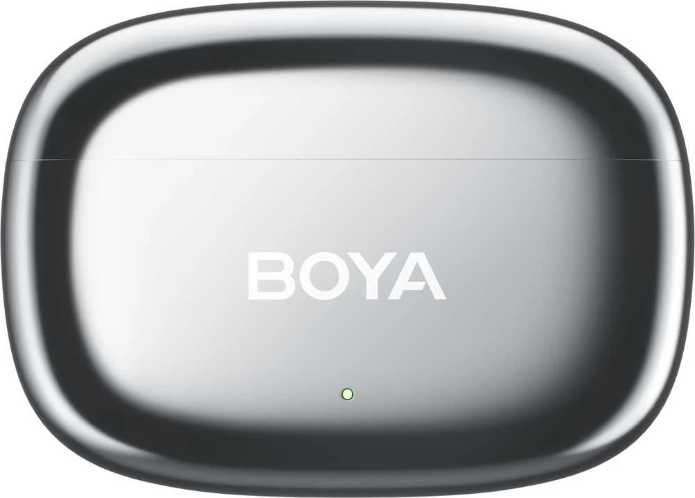 BOYA belaidis mikrofonas „Mini 2-02“ 2,4 GHz, su dirbtinio intelekto valdomu triukšmo slopinimu, 2 siųstuvais ir 1 imtuvu (C tipo), pilkos spalvos, ES