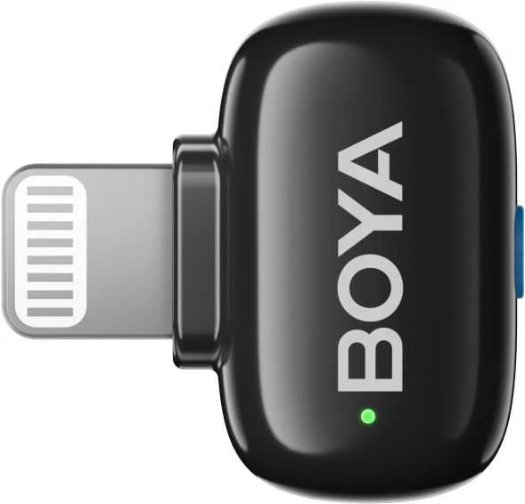 BOYA belaidis mikrofonas Mini 2-03 2.4GHz, dirbtinio intelekto valdomas triukšmo slopinimas su 2 siųstuvais ir 1 imtuvu (Lightning) Juodas EU