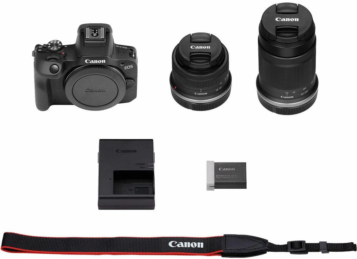 Canon EOS R100 + RF-S 18-45MM IS STM + RF-S 55-210MM F5-7.1 IS STM