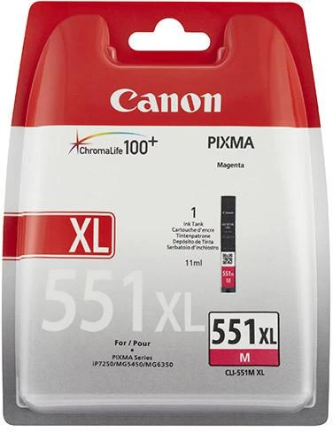 CANON 1LB CLI-551XLM rašalo kasetė purpurinė didelės talpos 680 puslapių 1 pakuotė XL