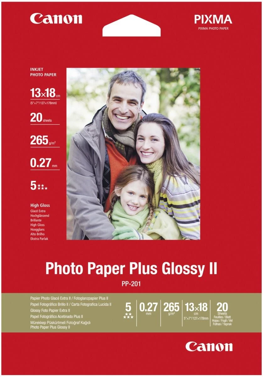 CANON PP-201 Fotopopierius 5x7 20Lakštai blizgūs