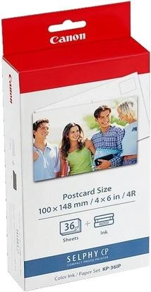 CANON KP-36IP fotopopierius 100x148mm 36 lapų + spalvotas rašalas, skirtas Selphy CP atviruko dydžio