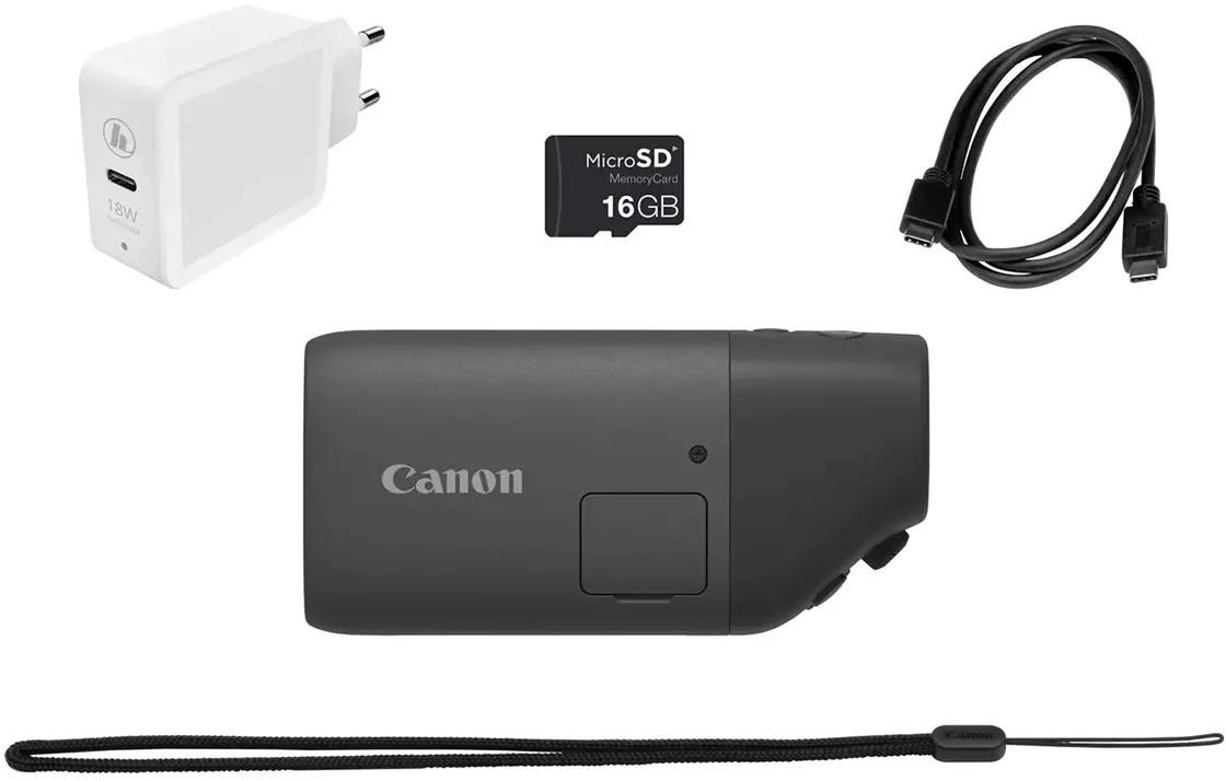 Kit Canon Powershot Zoom Essential: Fotocamera 12.1MP Con MicroSD E Caricabatterie USB-C, Colore Bianco