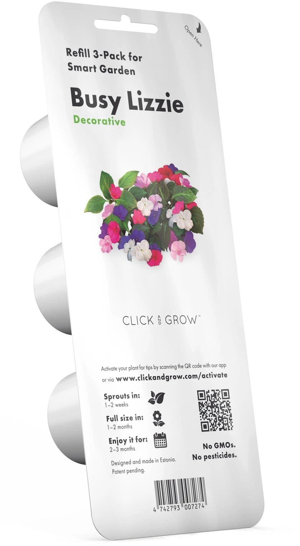 Click and Grow Smart Home 3 vnt. papildymas - sprigių sėklos (Busy Lizzie)