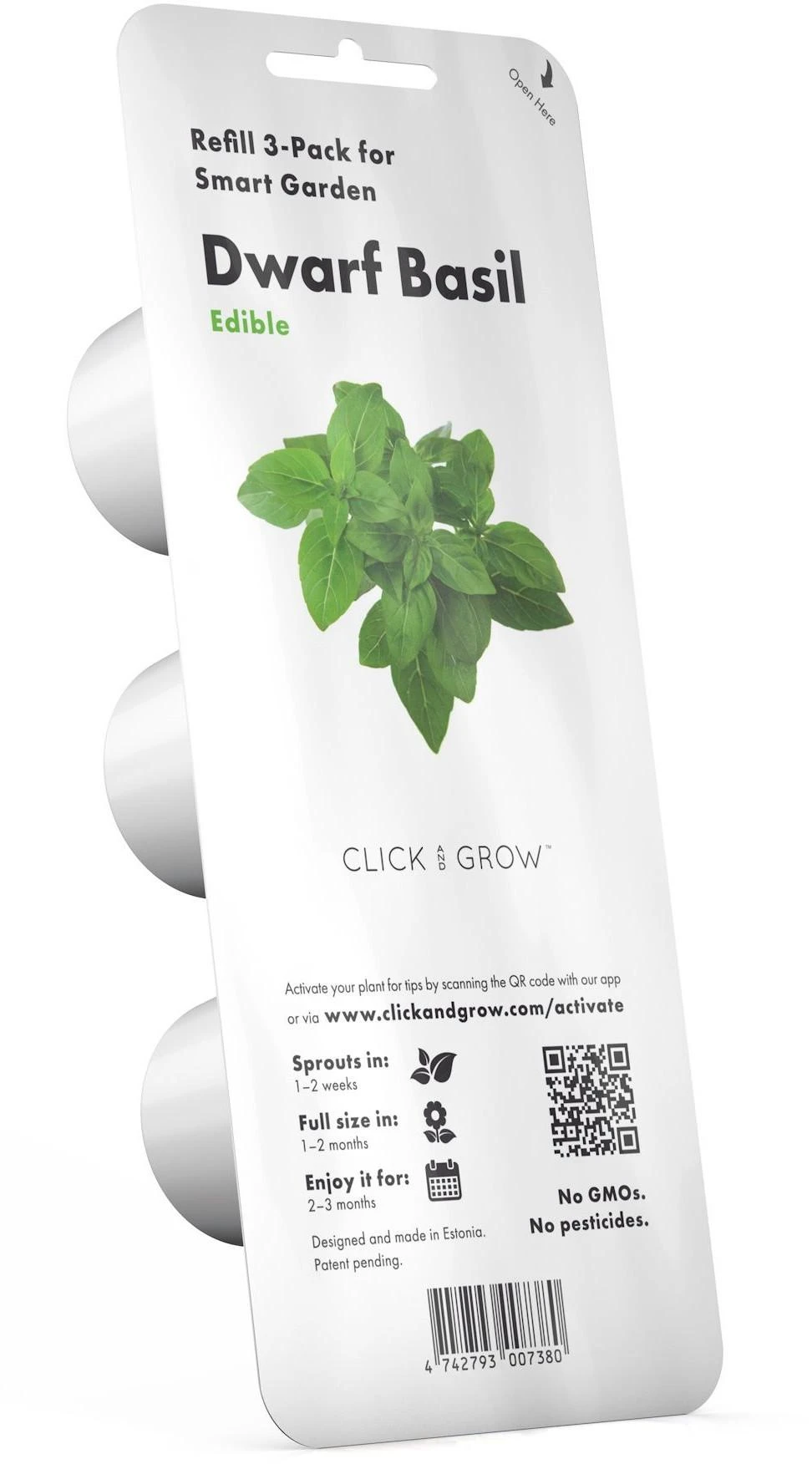 Click and Grow 3 vnt. papildymas - nykštukinio baziliko sėklos (Dwarf basil)
