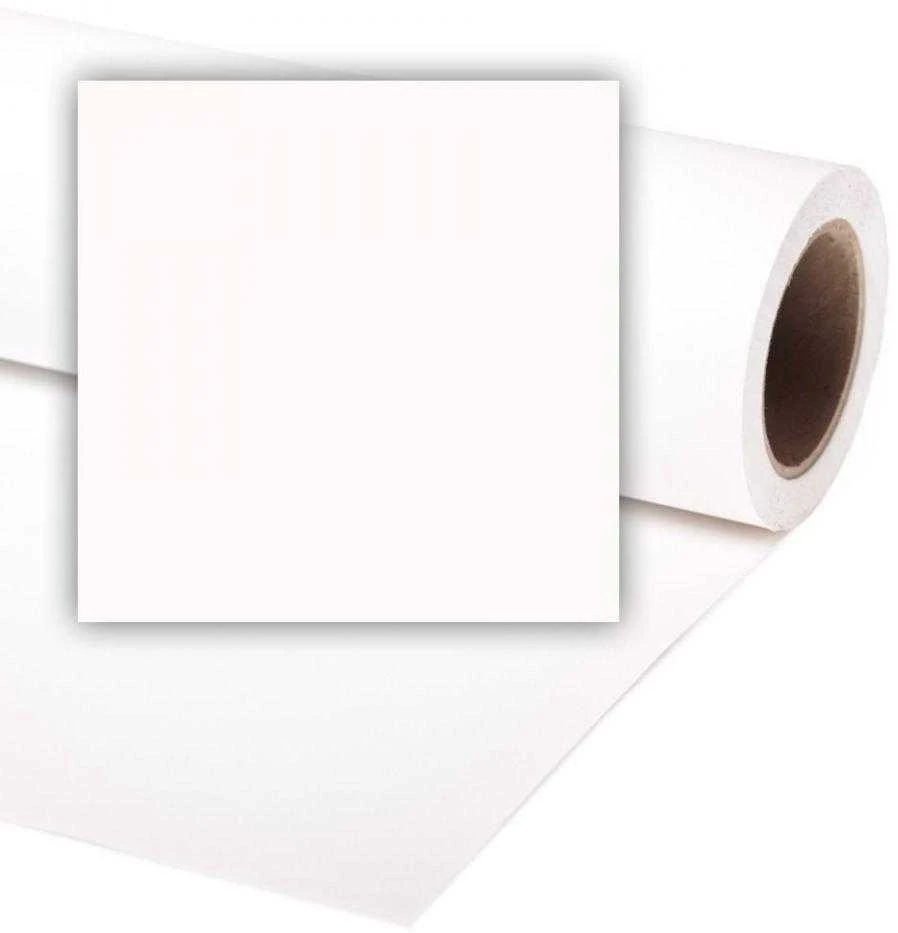 Colorama popierinis fonas 1,35 x 11 m, itin baltas