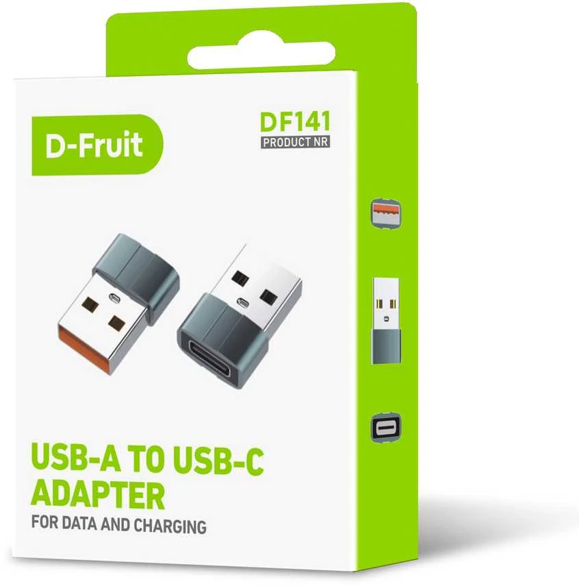 D-Fruit USB-A į USB-C adapteris pakuotėje