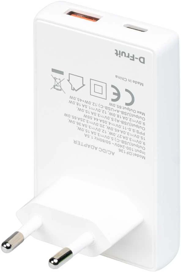 D-Fruit charger 65W USB-A/USB-C DF136