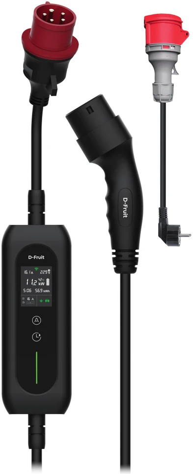 D-Fruit EV charger Type-2 16A 11kW WiFi 5m + Schuko adapter DF179