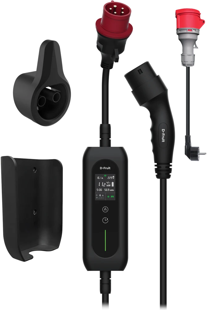 D-Fruit EV charger Type-2 16A 11kW WiFi 5m + Schuko adapter DF179