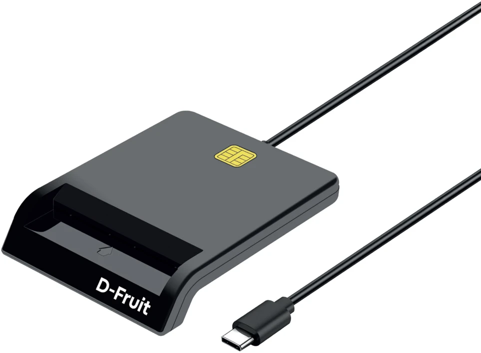 Kilimėlis Išmaniųjų kortelių skaitytuvas - D-Fruit DF173 USB-C Juodas