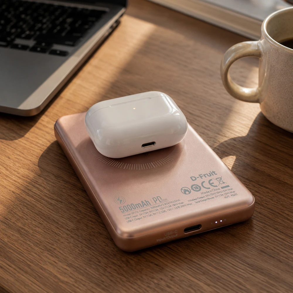 D-Fruit power bank 5000mAh Wireless DF176, pink