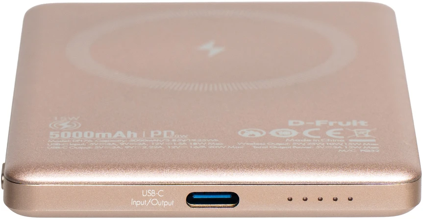 D-Fruit power bank 5000mAh Wireless DF176, pink