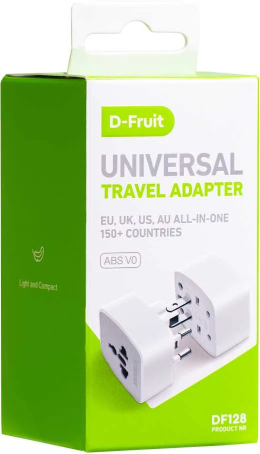 D-Fruit DF128 kelionių adapterio pakuotė